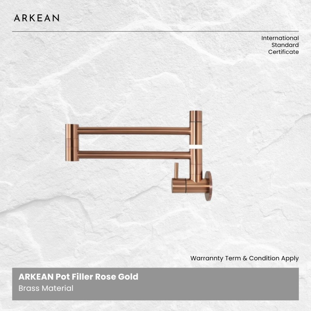 Arkean Bougenville Keran Kran Kompor Dapur Dinding Tarik Pot Filler Kitchen Wallmounted Brass Rose G