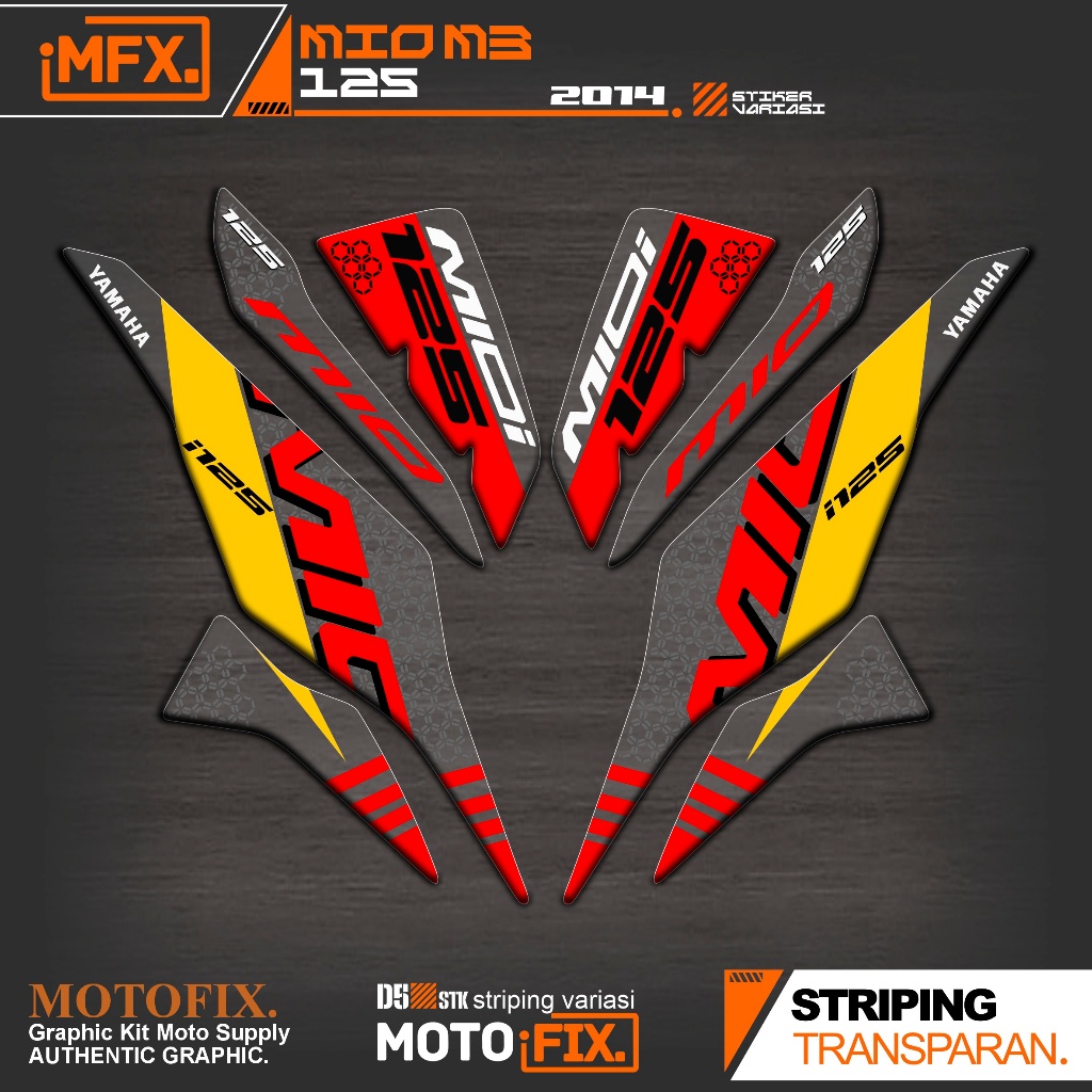 StripingTransparanUV Yamaha Mio M3 125 Stiker//K41 Transparan Mio M3//2014 Striping Sticker