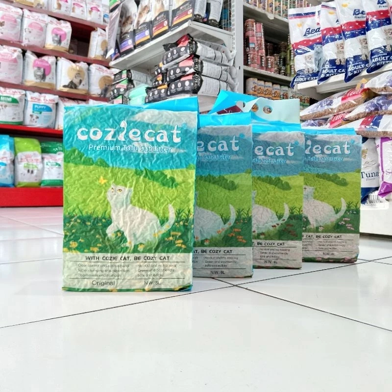 Grab/Gojek Pasir Tofu Cozie Cat All Varian 8Liter - Premium Tofu Cat Litter Cozie Cat 8 Liter