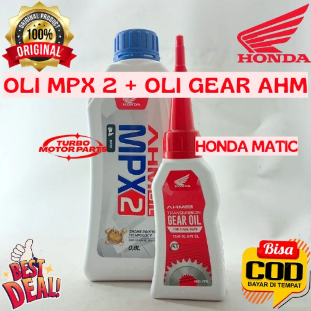 OLI MPX 2 + OLI GEAR AHM ORIGINAL HONDA UNTUK MOTOR HONDA MATIC
