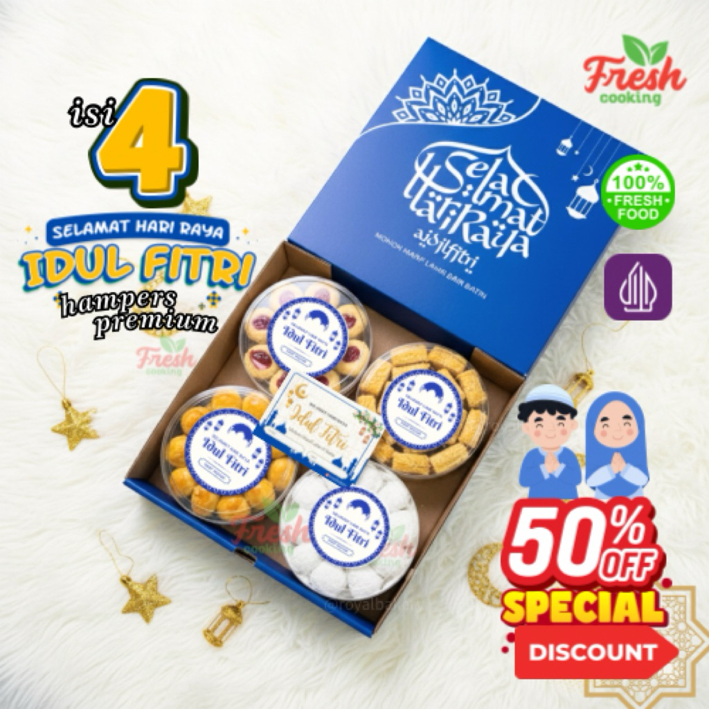 [TERLARIS] READY SEPAKET HAMPERS KUE KERING NASTAR PUTRI SALJU KASTENGEL PAKET KUE KERING PAKET LEBA
