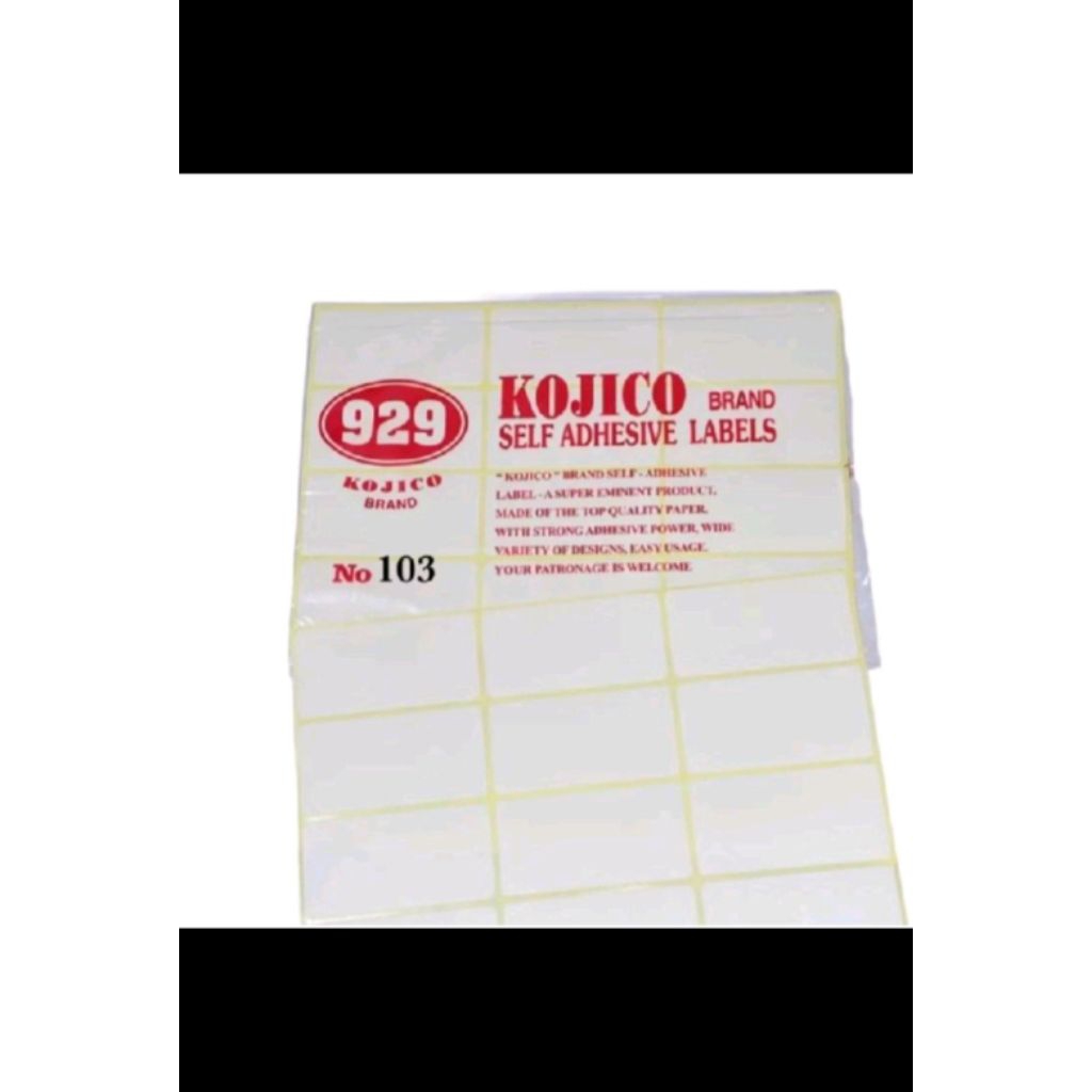 stiker label nama undangan, polos kojiko 103 isi 7 lembar  (pack )