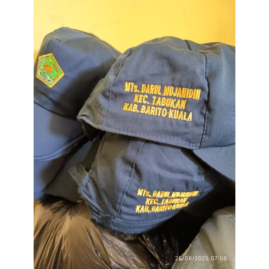 topi sekolah custom bahan drill unione