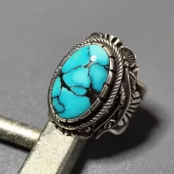Pirus hubei biru tosca ring perak navazo