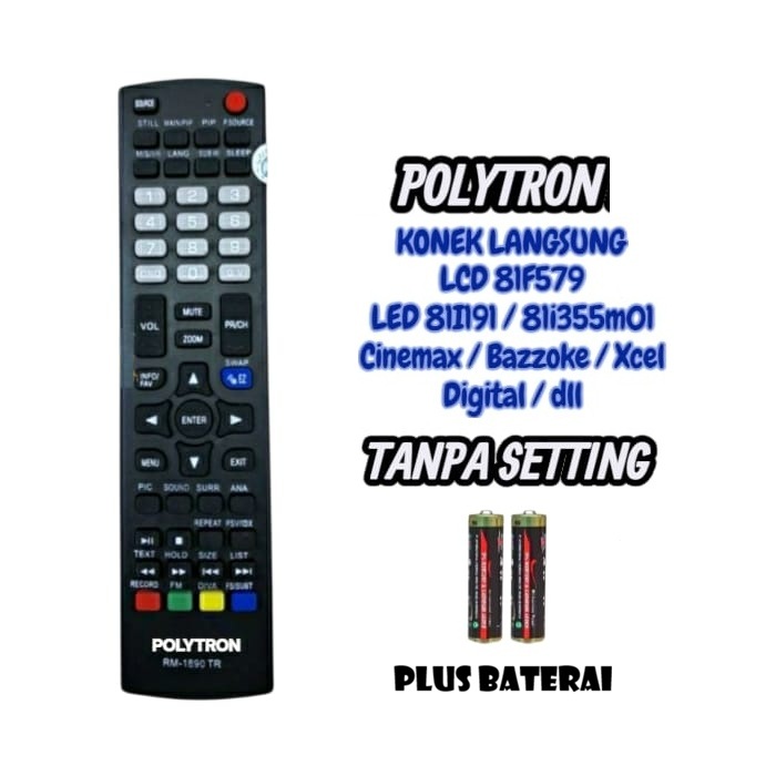 POLYTRON REMOTE TV LCD LED 81F579/ 81I191/ 81i355M01 CINEMAX/ DIGITAL/ XCEL POLITRON