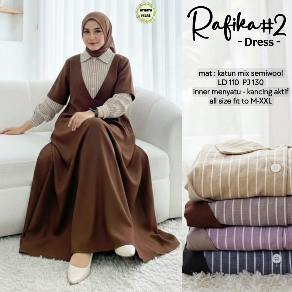 Rafika Dress Gamis premium by Athaya