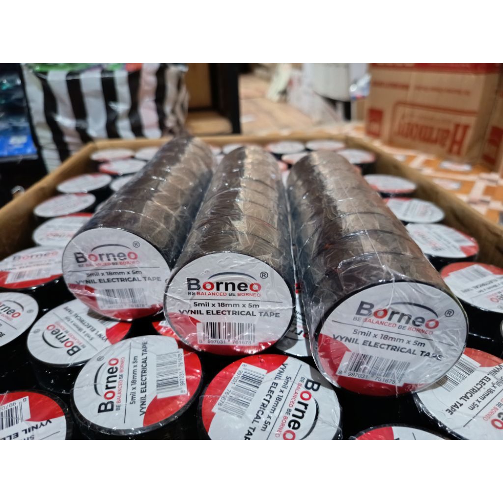 grosir 1slop (10pcs)-solasi hitam borneo vynil electrical tape