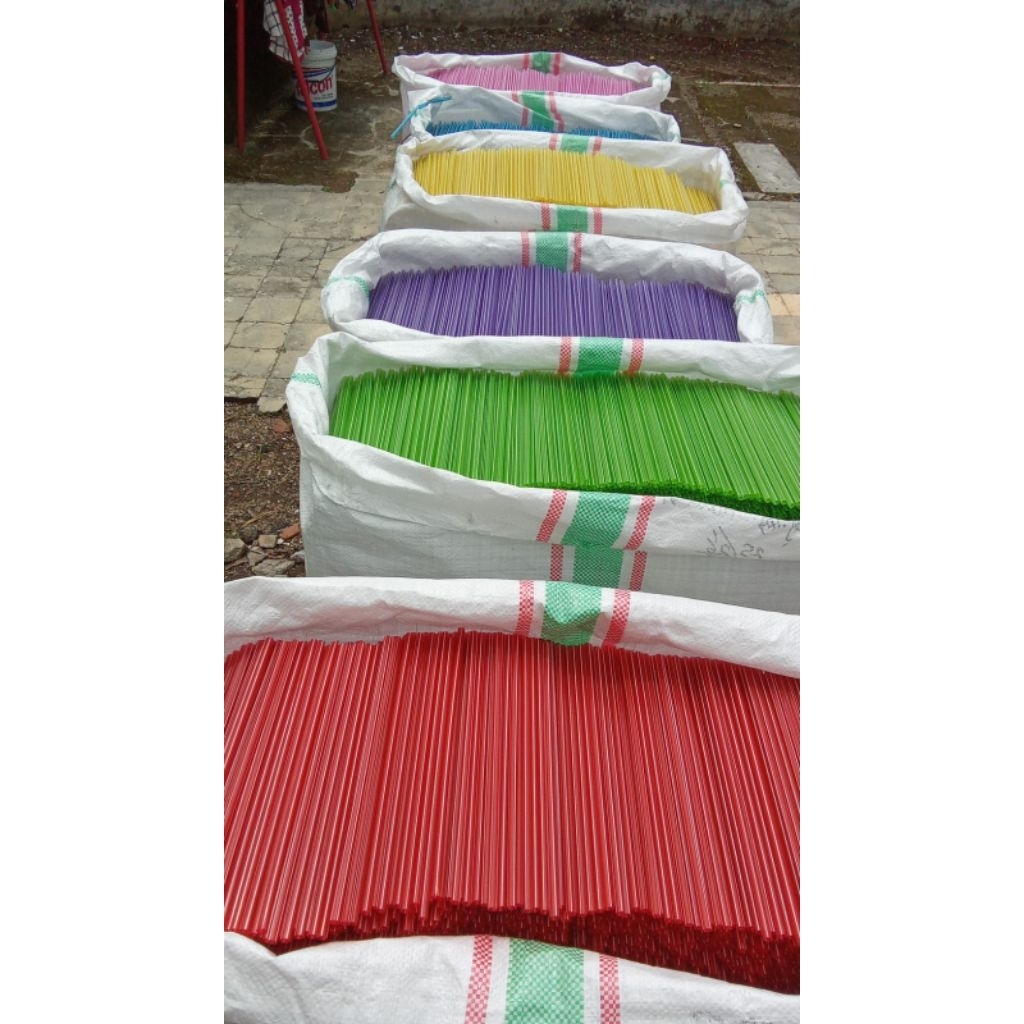 Sedotan Plastik Sedotan Lorek kiloan 1 karung isi 5 kg