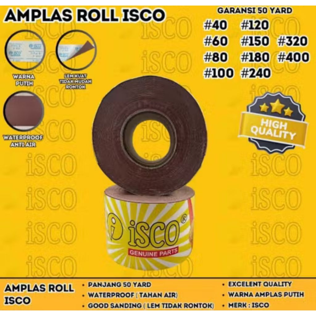 Amplas roll Isco , amplas kain 1 roll 50 yard
