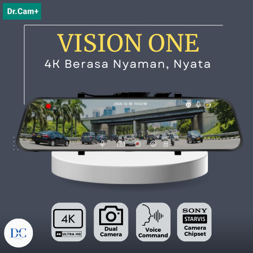 Dashcam Mobil - Dr.cam+ Dashcam Spion Vision 1 / One - 4K - Dashcam Spion Mobil - Plug N Play - 100%