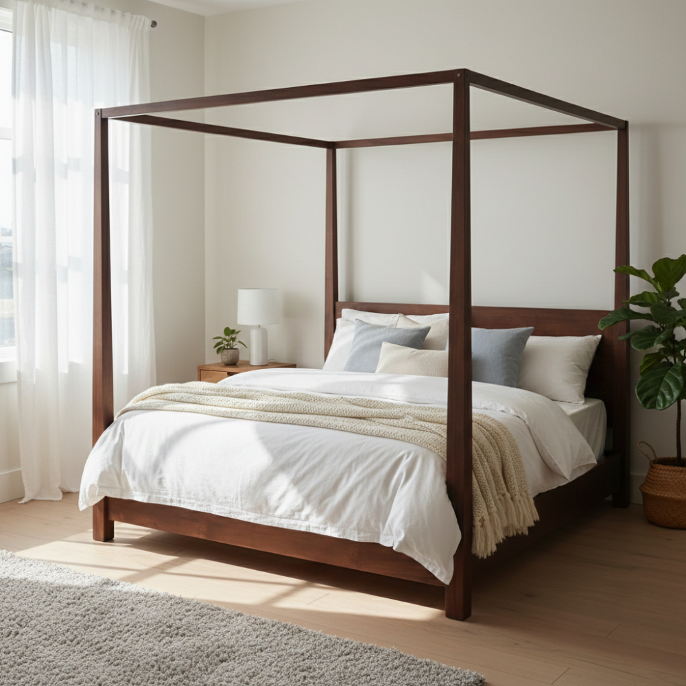 Salwa Dipan Tempat Tidur Minimalis Kanopi Kayu Jati