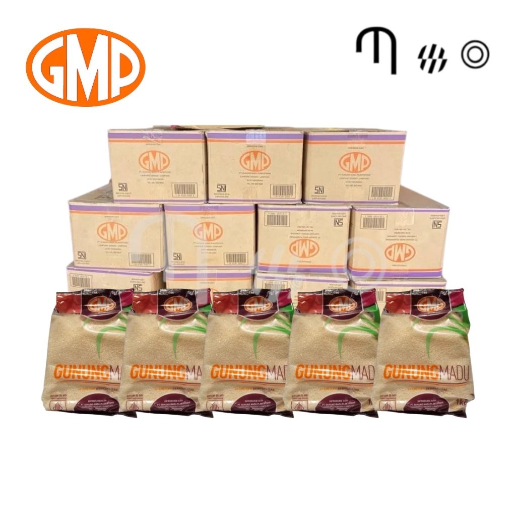 MOO [GULA GMP 1 DUS] Gula Kristal Putih GUNUNG MADU 1 Dus isi 20 Pcs Kemasan 1 kg Gula Pasir Murah