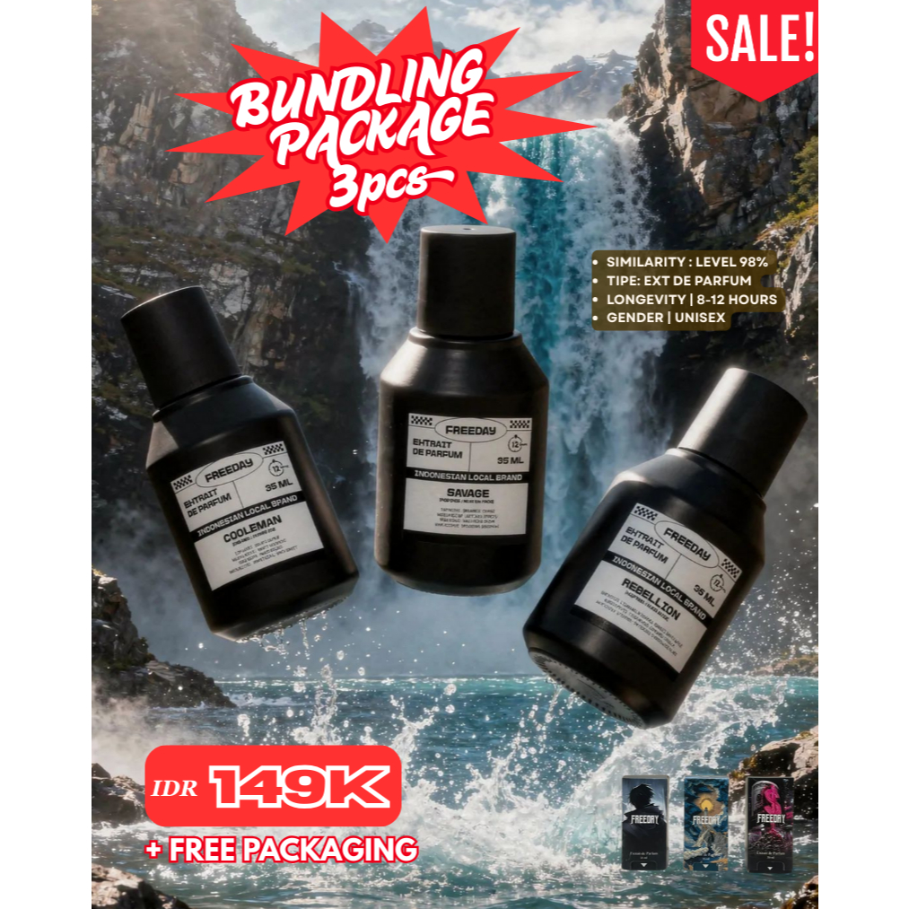 PAKET BUNDLING 3pcs FREEDAY COOLEMAN HAWAS ICE RASASI PREMIUM Parfum Unisex 35ml
