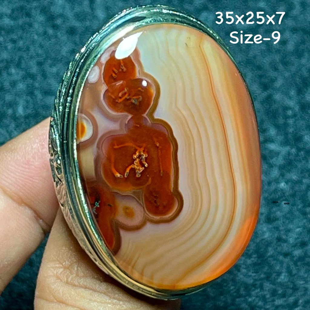 Cincin Batu Akik Natural Cempaka Jumbo (Asli Alam)