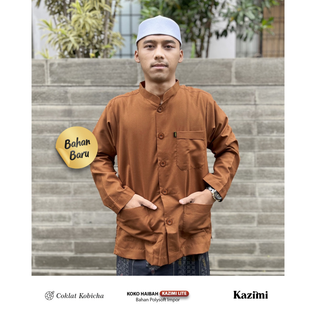 Baju Koko Haibah Kazimi Lite Coklat Kobicha