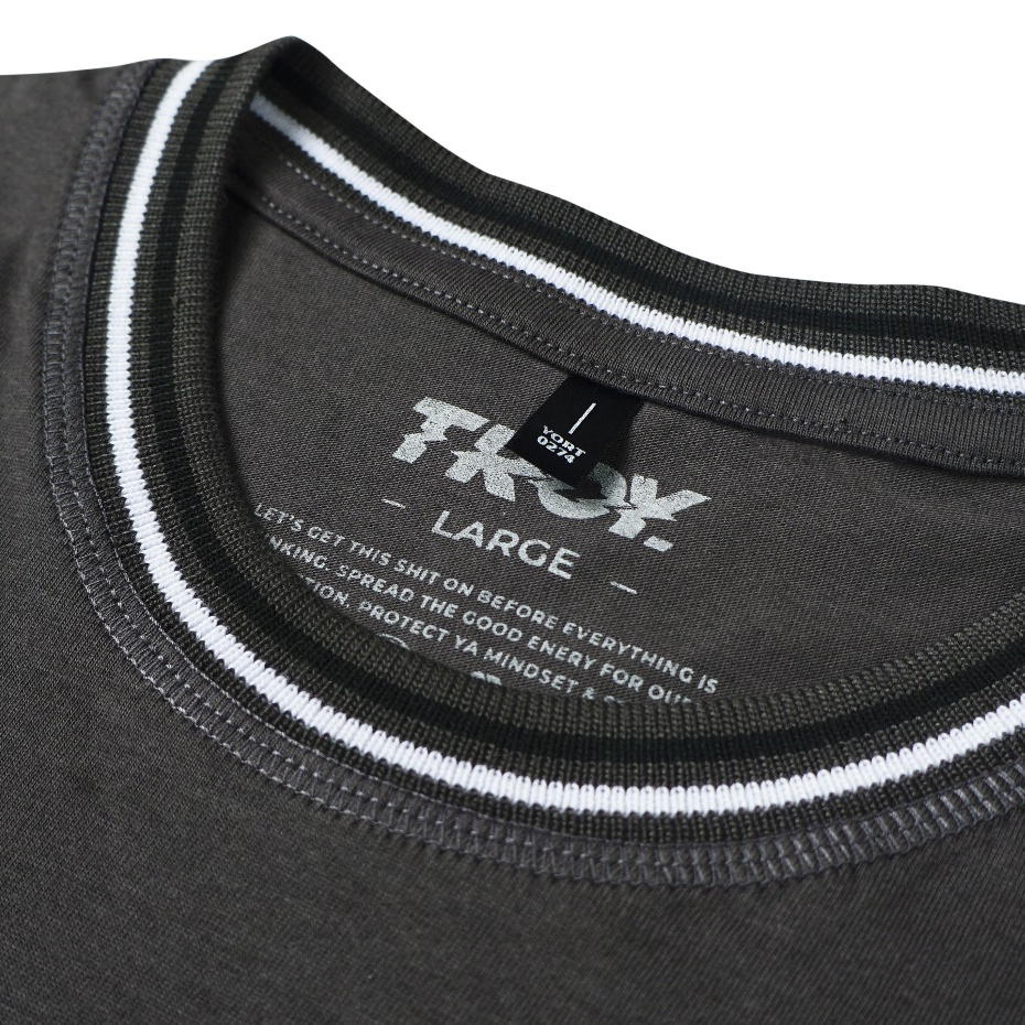 Troy Company Neck Strip Tshirt Dark Grey Orbis Tela - Kaos Lengan Pendek Kaos Abu Gelap KST 3050-3A1W1B