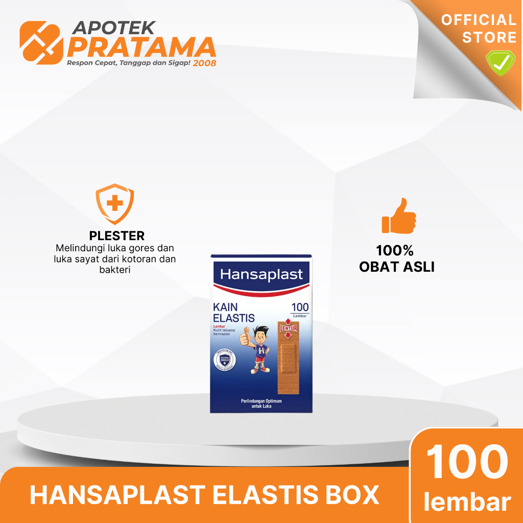 HANSAPLAST ELASTIS PLESTER LUKA ISI 100'S / PLESTER JUMBO ISI 50