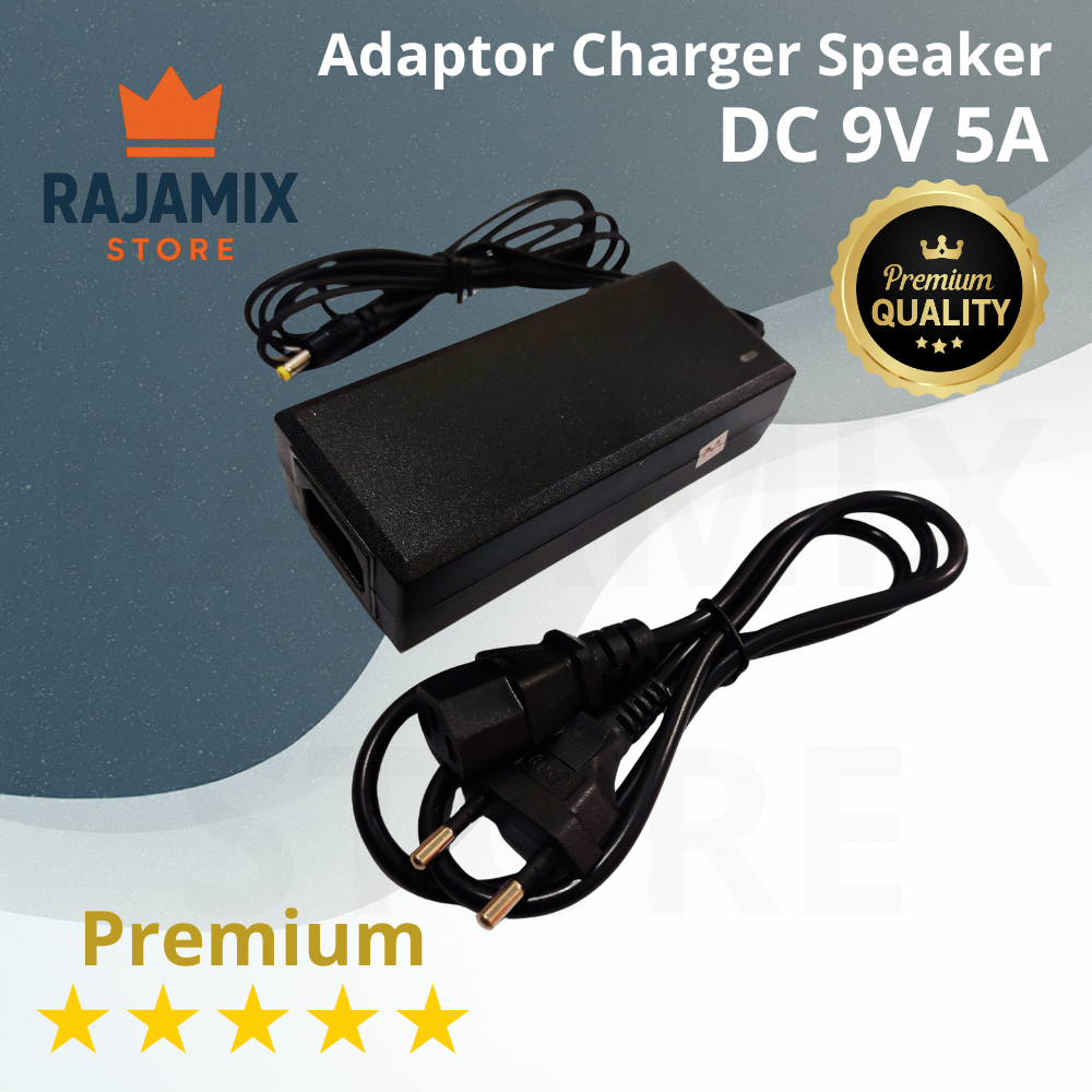Adapter Charger Speaker DC 9V 5A Premium | Adaptor Power Charger Speaker 9 Volt 5 Ampere Stabil