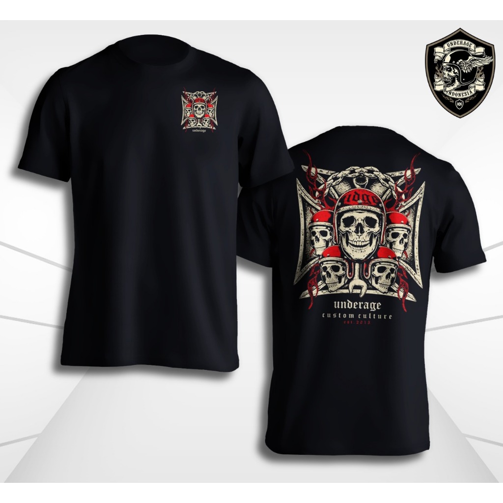 UNDERAGE Kaos Pria Distro Original Baju Atasan Lengan Pendek Chopper -  UG 264