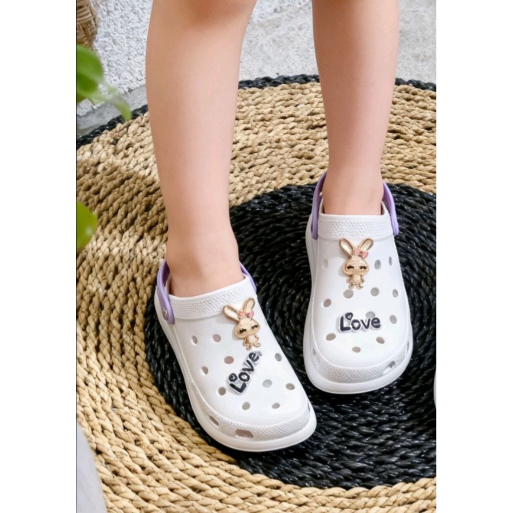 sandal kodok wanita dewasa love chur dili sedndal anti selip