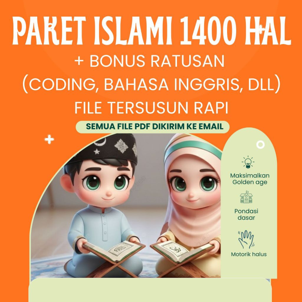 worksheet Paket Islami 1400 hal KB TK SD