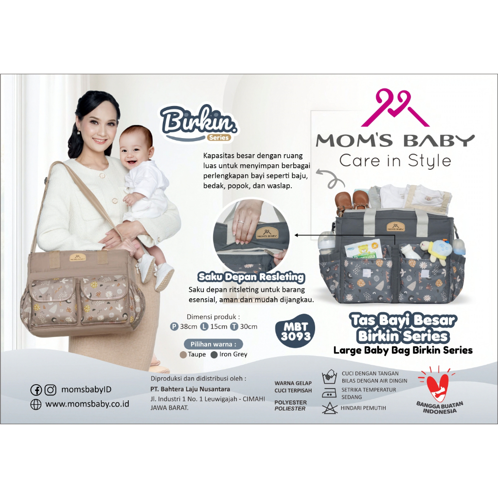 Tas Bayi Moms Baby kecil, medium dan besar