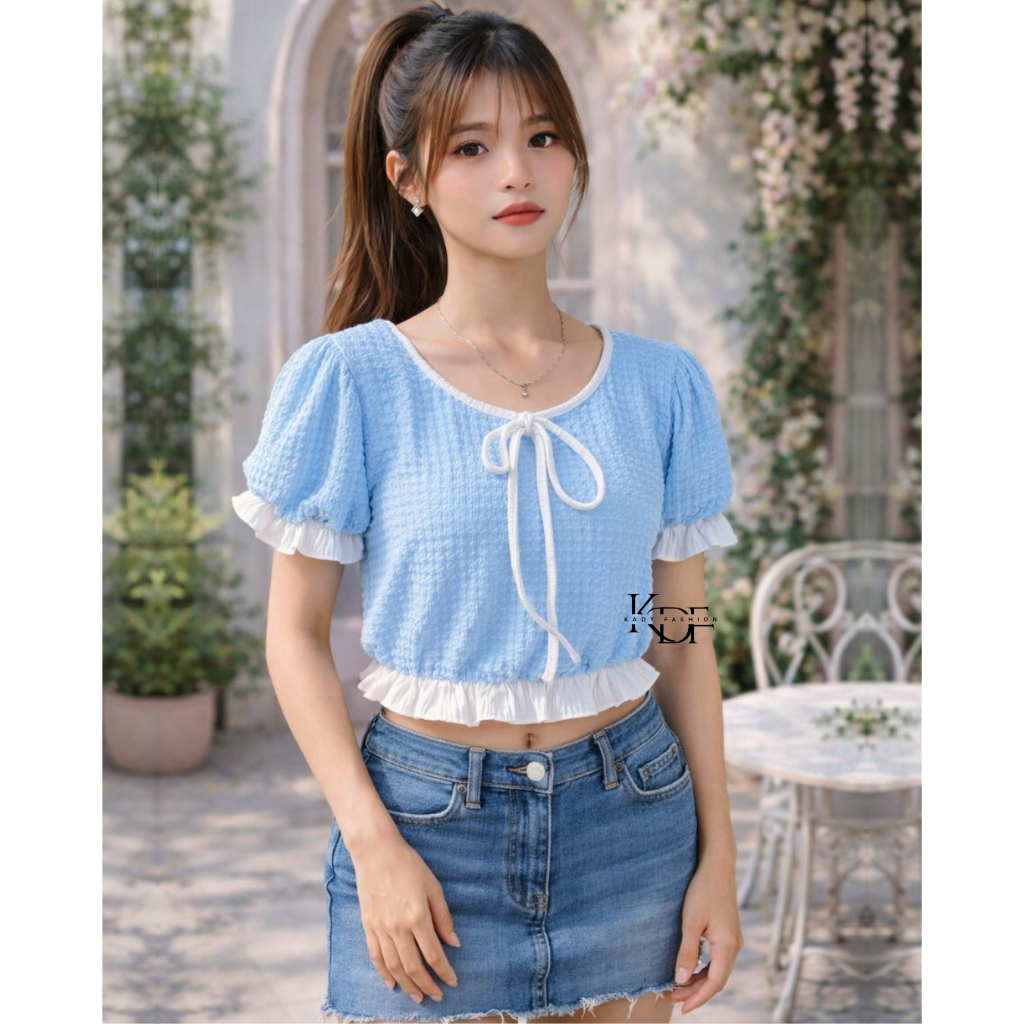 KDF - Gie Crop Tee Pita | Crop Top Import Bangkok BKK Ready Stock | Basic Top | Casual Top | Atasan 