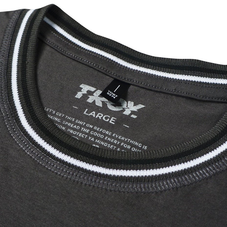 Troy Company Neck Strip Tshirt Dark Grey Vague - Kaos Lengan Pendek Kaos Abu Gelap KST 3031-3A1W1B