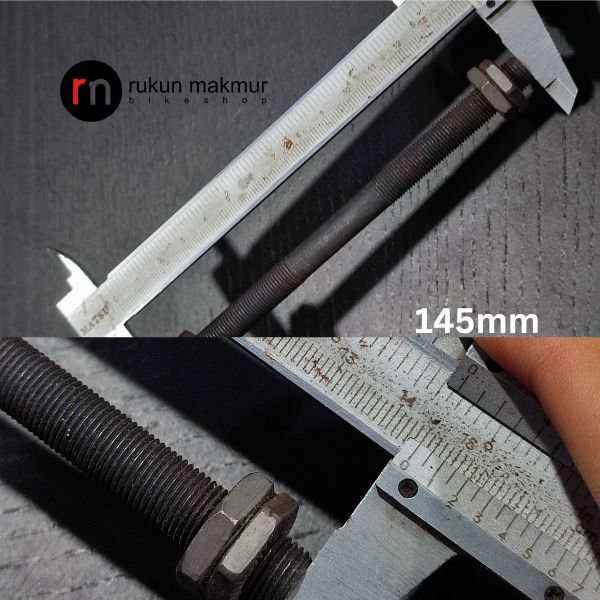 AS Tengah Hub Roda Depan Sepeda Gunung MTB Panjang 14.5 cm