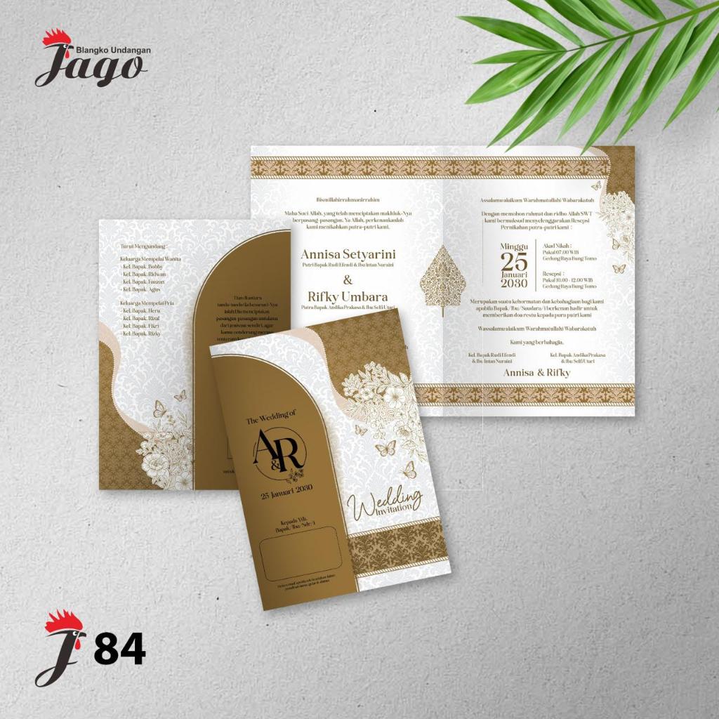 Blangko Undangan Syukuran Pernikahan Kosong Simpel Elegan - Seri JAGO 84 Terbaru Dan Termurah