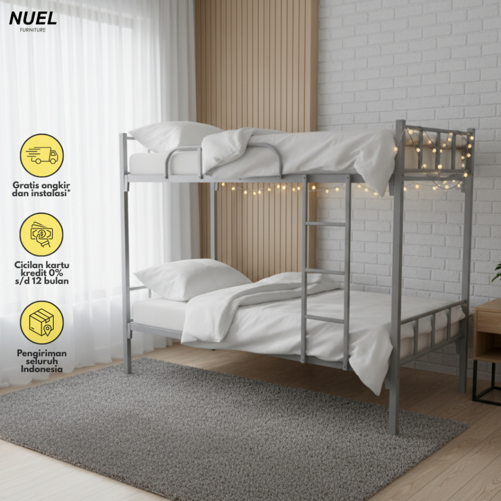Ranjang Susun Besi / Tempat Tidur Besi / Rangka Besi Dipan Tidur