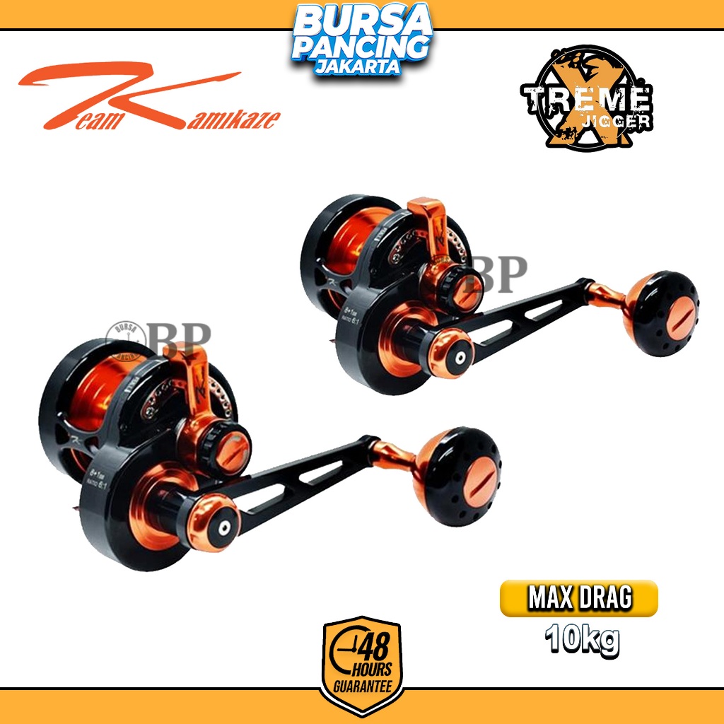 Team Kamikaze Reel Pancing Xtreme Jigger Light Series LX3 - RX3 8+1BB 6061-T6 Machine One Piece