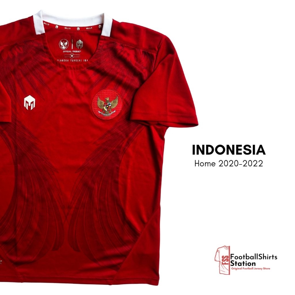 Jersey Timnas Indonesia Home 2020-2022 Replica Version Size M Original Mills