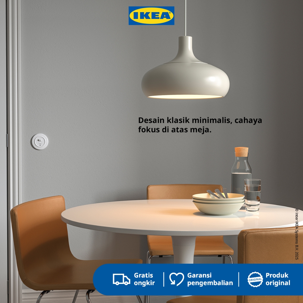 IKEA VAXJO Lampu Gantung Krem Minimalis 38cm