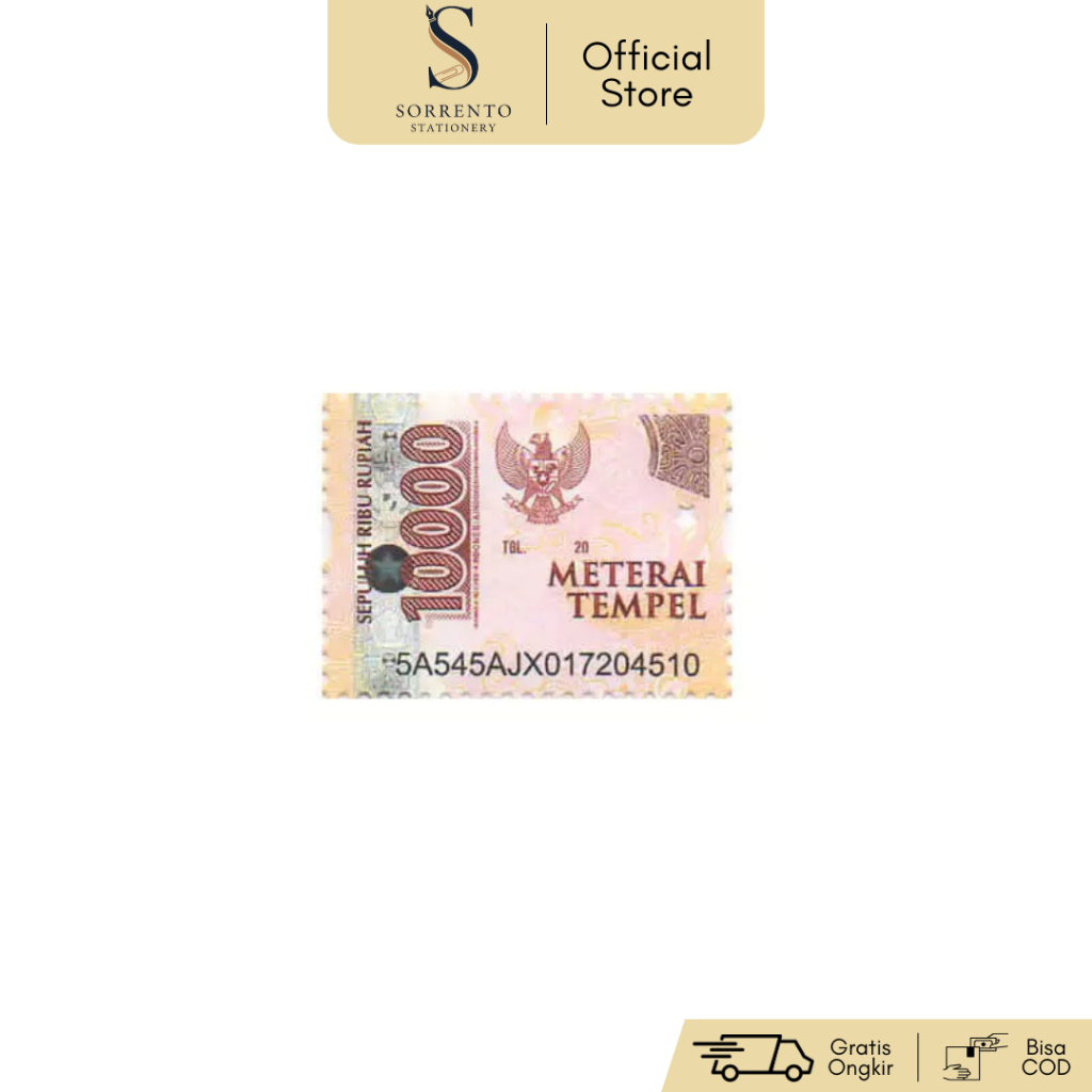 SORRENTO - Materai 10000 Asli Peruri Terbaru 2026 Materai Tempel 10.000 Original