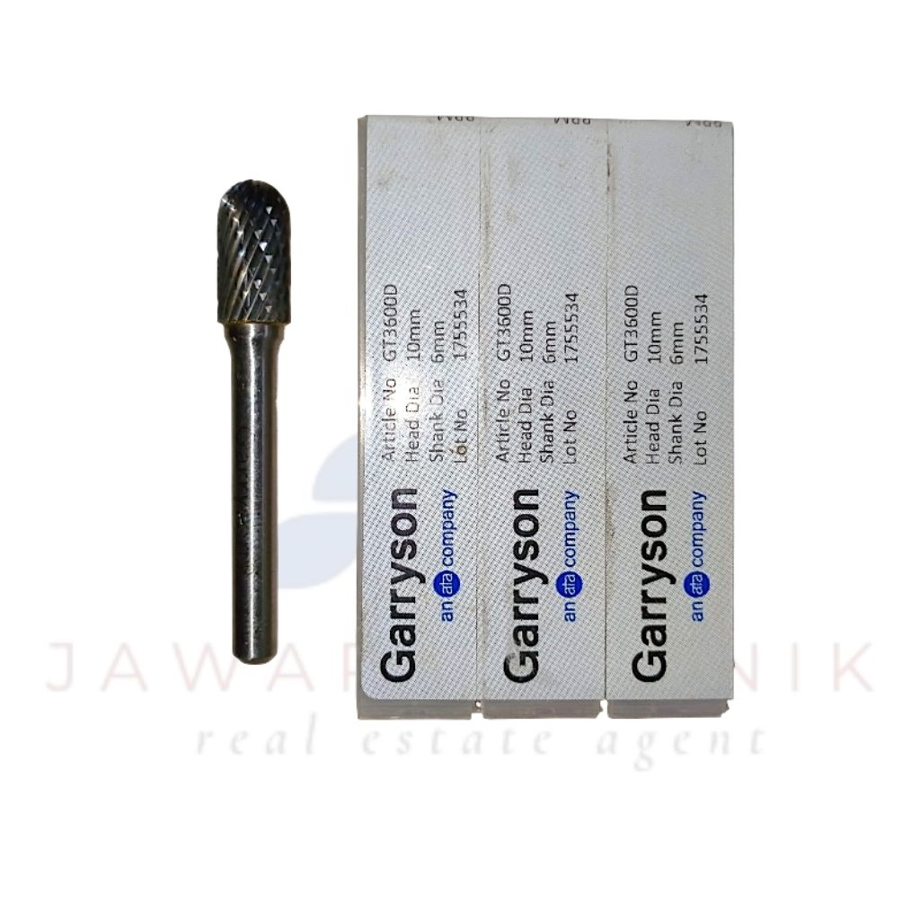 Mata Gerinda cuner Carbide Burr ori Garryson GT3600D Head 10mm Shank 6mm | Rotary Burr Premium