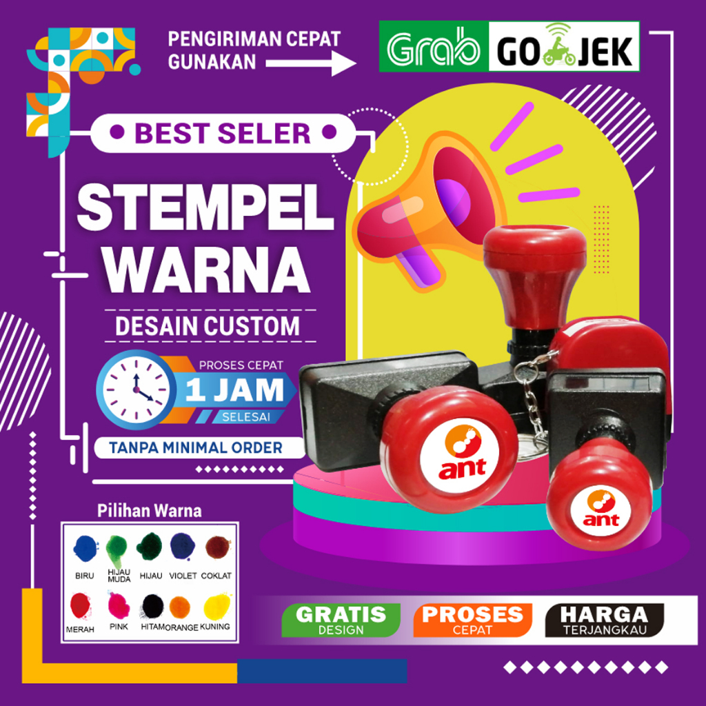 Stempel Warna | Stempel Otomatis Custom BESAR