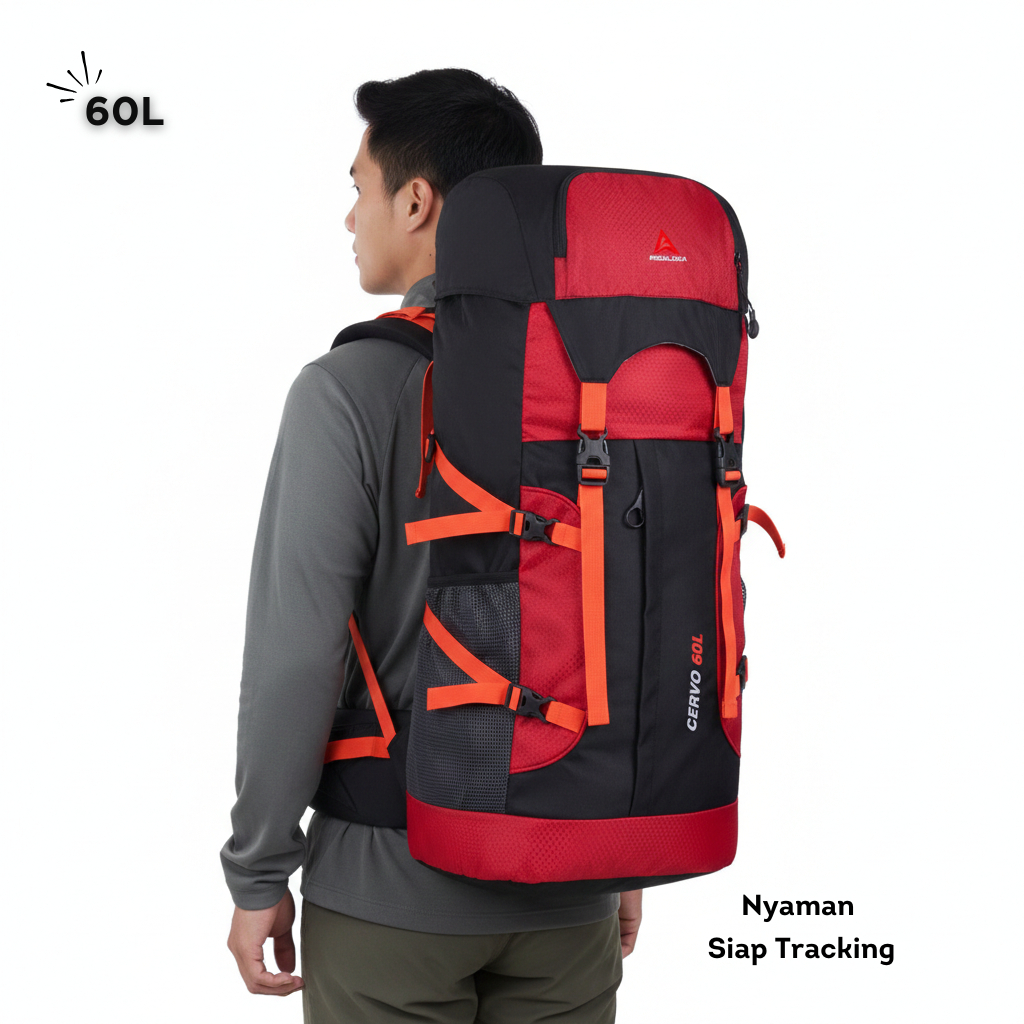 Tas Gunung Carrier 60 Liter Backpack Travel Hiking Camping Pendaki 60L 837