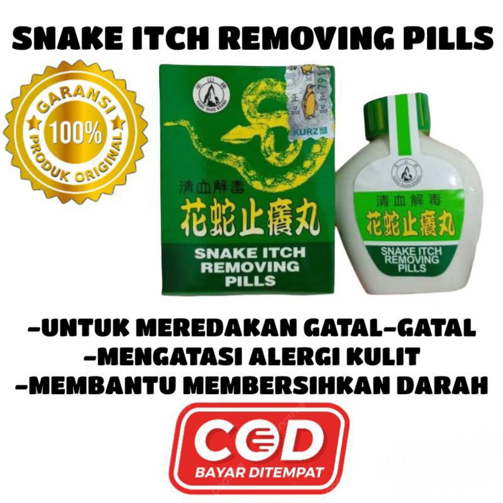 Snake Itch Removing Pills 20 Kapsul Obat Herbal Alami untuk Mengatasi Gatal dan Alergi Kulit