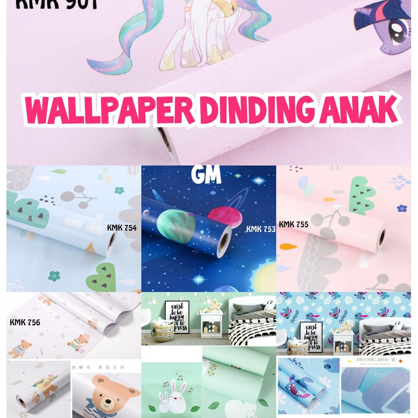 GM- WALLPAPER DINDING ANAK WALLSTIKER DINDING ANAK STIKER ANAK KARTUN WALLPAPER STITCH LILO