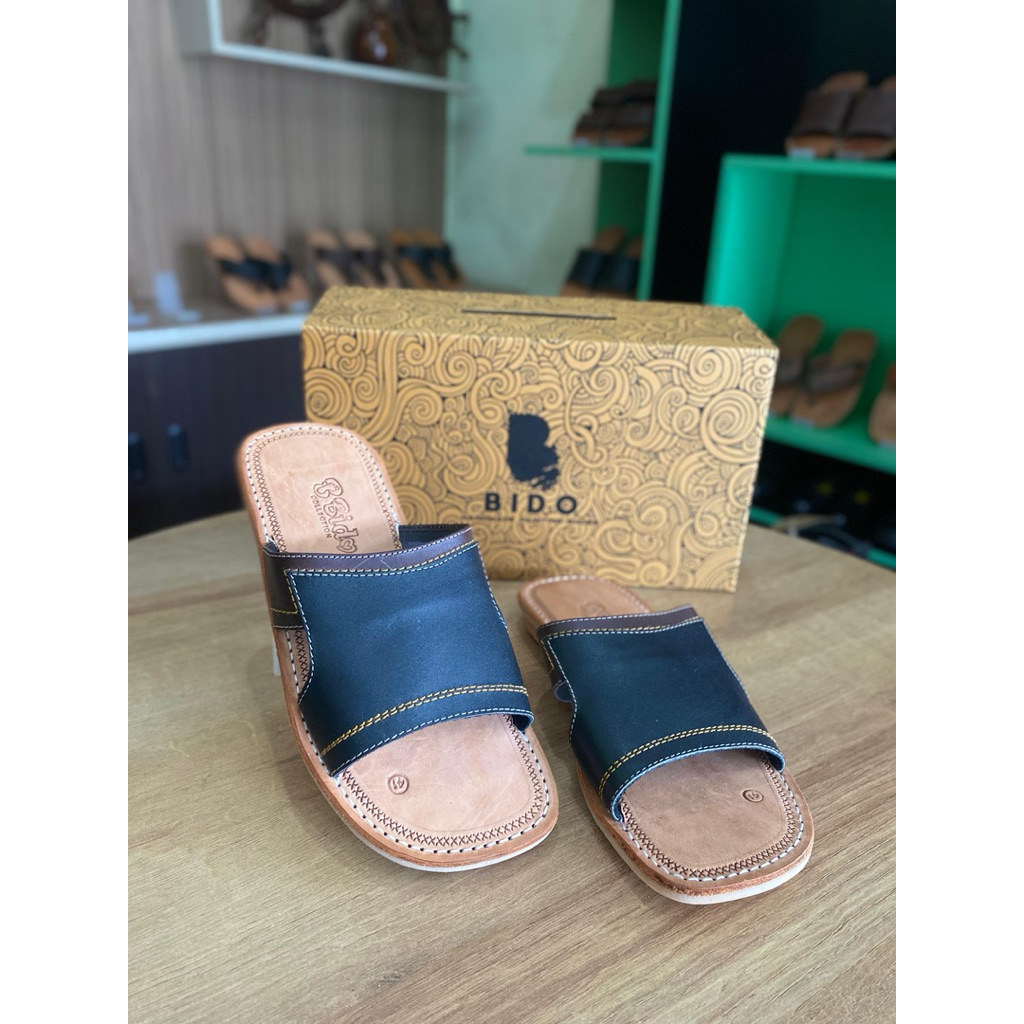 Termurah Sandal Kulit Bido Khas Tasik Model Slop Tumpang Pria