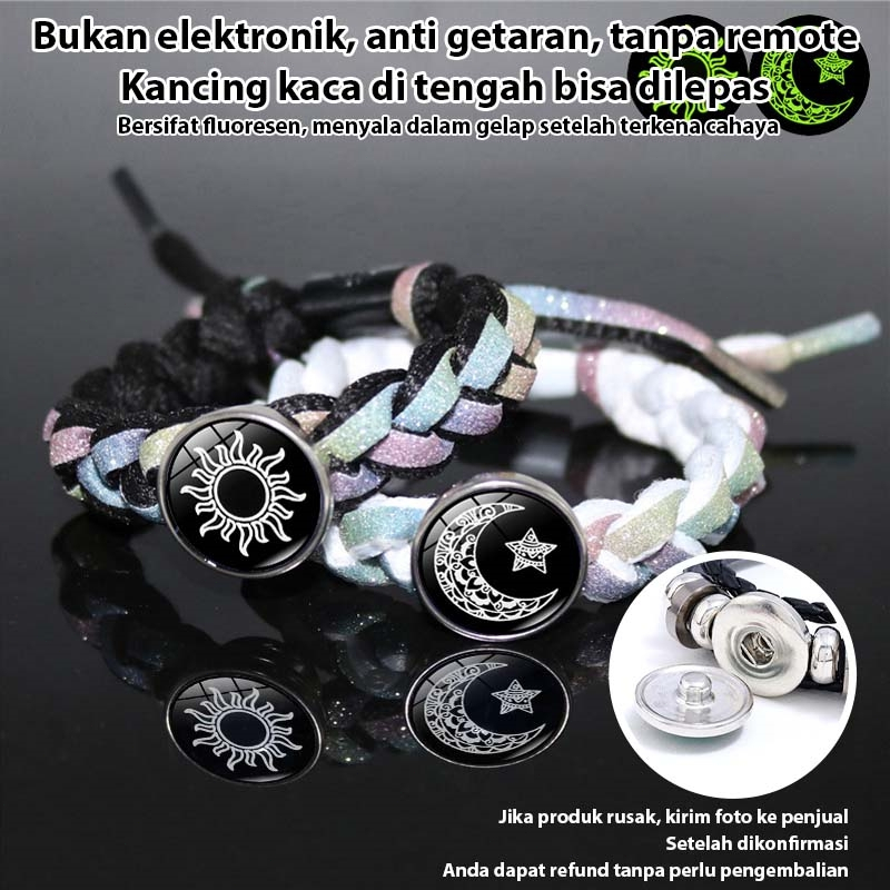 Gelang Pasangan Bercahaya untuk Pasangan Matahari dan Bulan Gelang Cahaya Malam Matahari Bulan Perhi