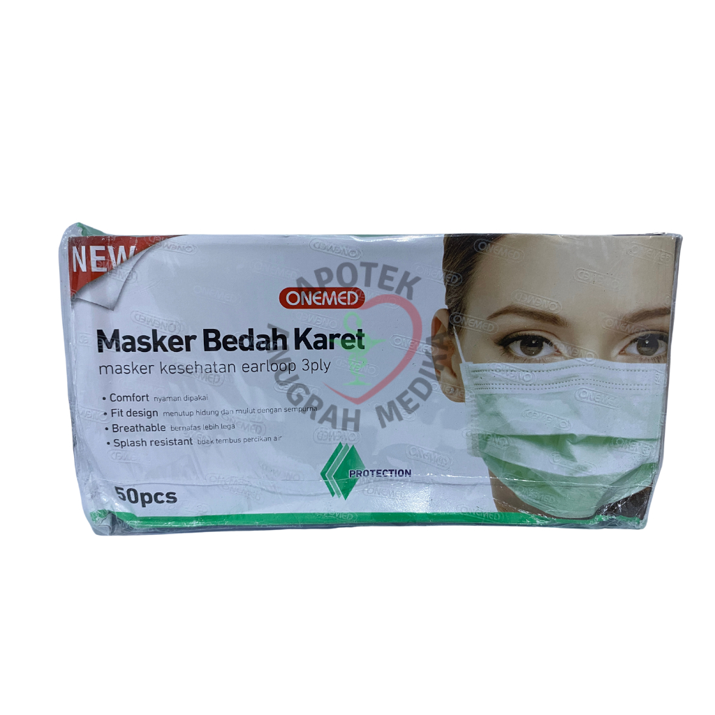 Masker onemed isi 50 earloop masker medis earloop WARNA HIJAU
