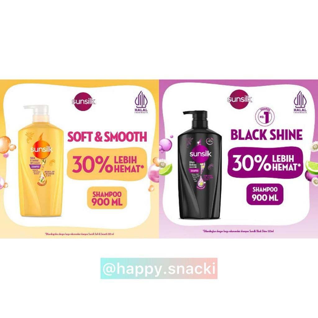 Sunsilk Shampoo Hitam Berkilau Pump 900 ml | Sunsilk Shampoo Halus & Lembut Pump 900 ml
