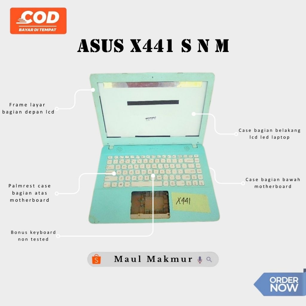 SECOND Casing Laptop Asus X441 X441N X441S X441M X441U X441B Casing Fullset