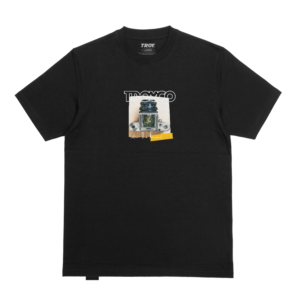 Troy Company Tshirt Black Catch The Moment - Kaos Lengan Pendek Kaos Hitam MTD 3538