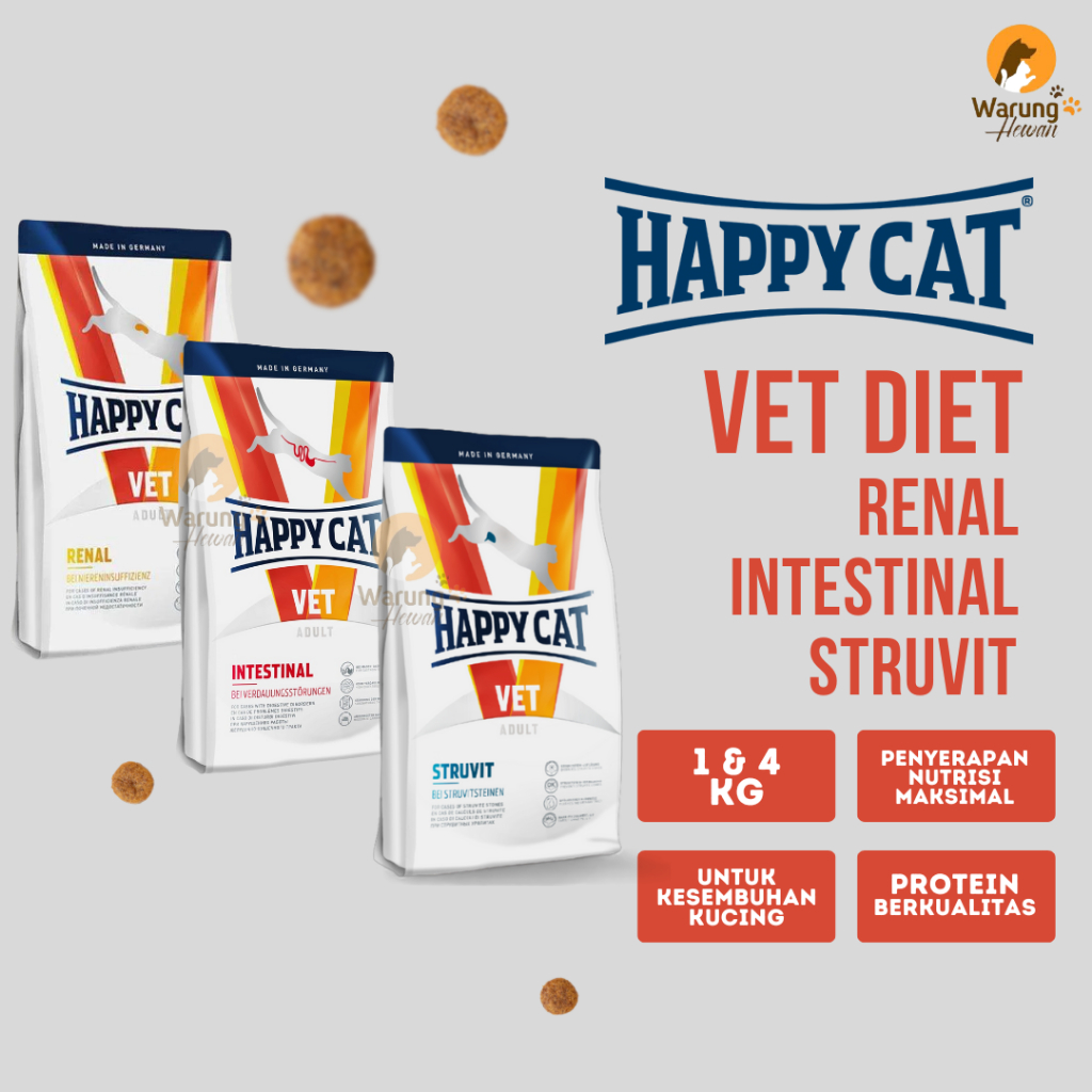Happy Cat Vet Diet Struvit / Renal / Intestinal - 1 Kg / 4 Kg