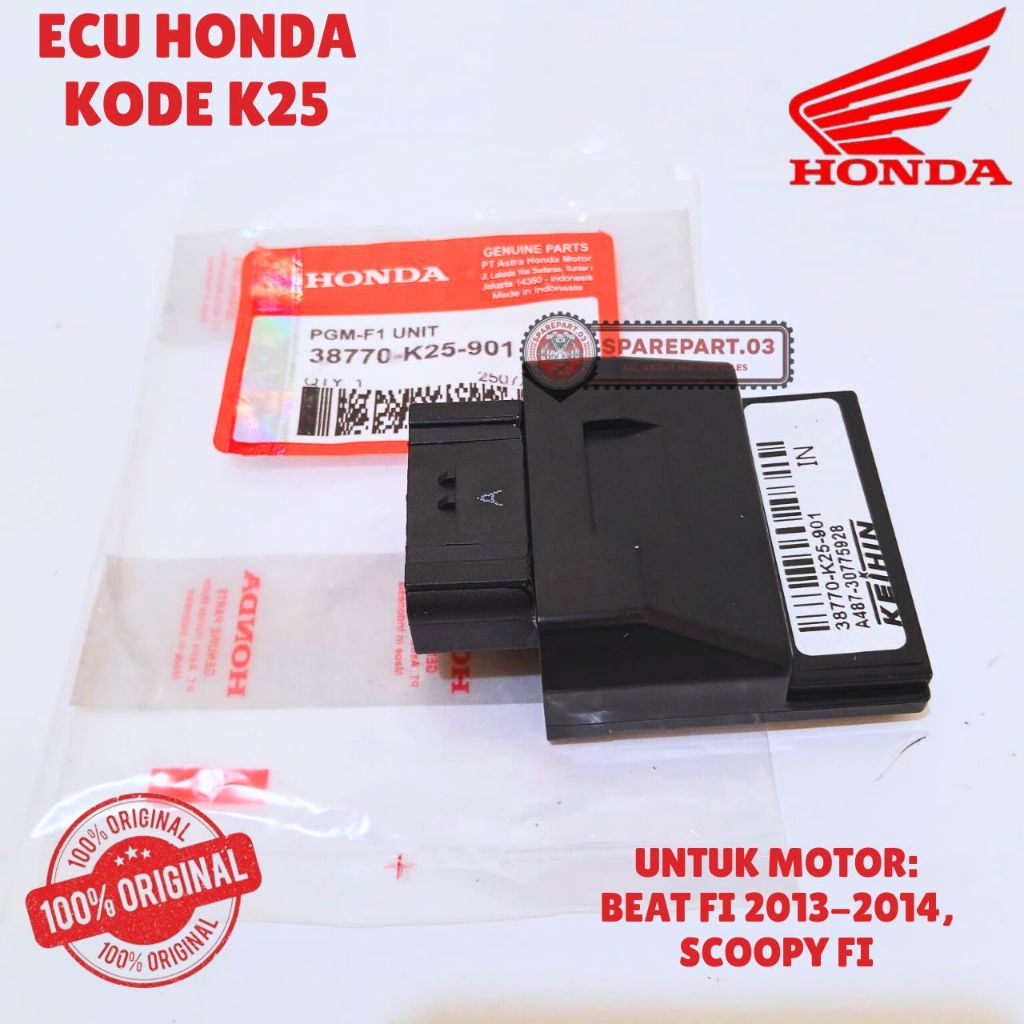 ECU ORIGINAL HONDA KODE K25, BEAT FI 2013-2014, SCOOPY FI