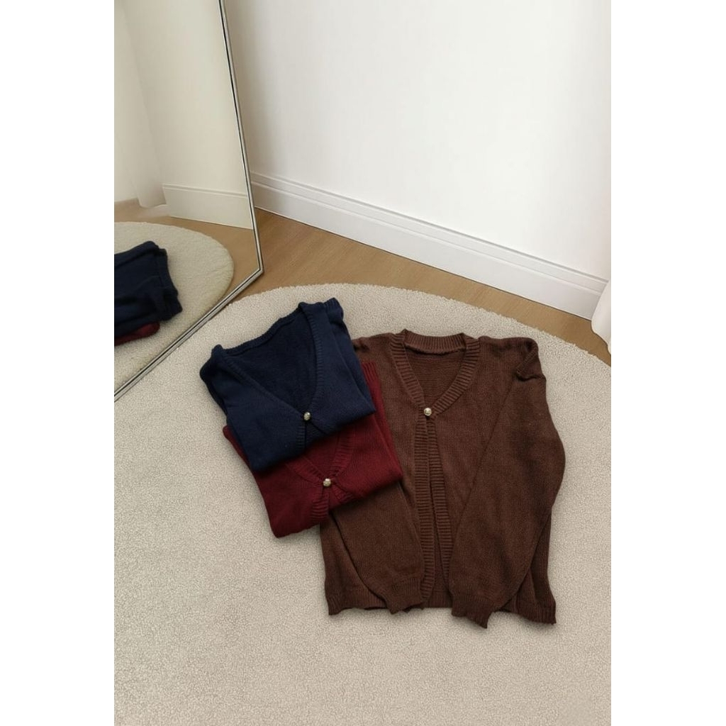 Cardigan Rajut Crop Kancing 1 outer Atasan Wanita || AG Cloth&Code