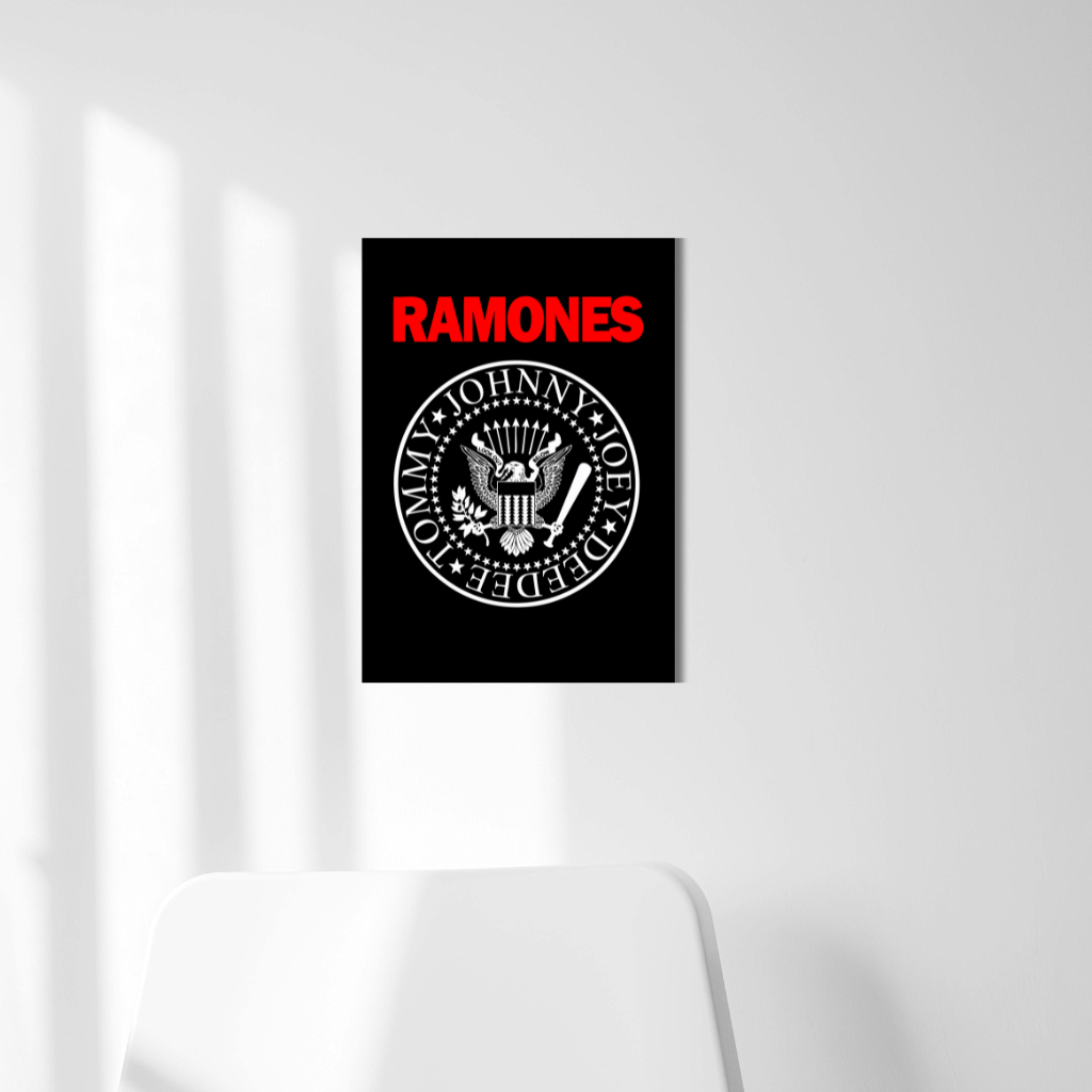 Poster Ramones Logo Presidential Seal - Hiasan Dinding Musik Punk Rock - Dekorasi Kamar Cowok Wall D